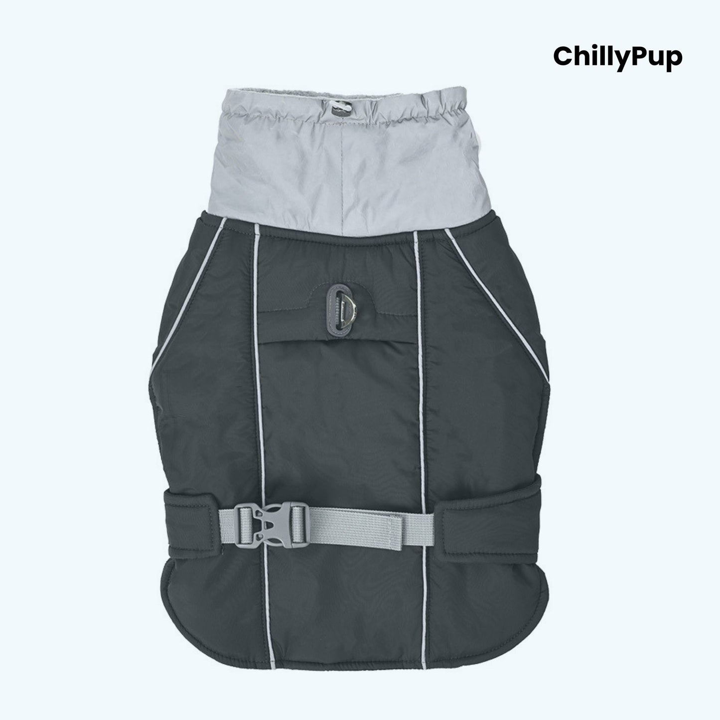 All-Weather Adventure Dog Coat on a white background with ChillyPup branding