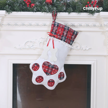Dog paw Christmas stocking