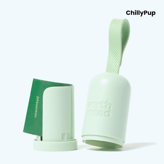 Mint green pet product with 'ChillyPup' branding on a white background